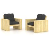 Maison Chic Vrtni stoli - Stol za vrt 2 kosa in antracitne blazine impregnirana borovina JS1208, (21879013) | Shoptok.si