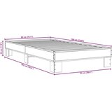 vidaXL posteljni okvir rjav hrast 90x190 cm inženirski les in kovina, (21142769) | Shoptok.si