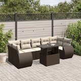 vidaXL 8-dijelni set vrtnih sofa s jastucima smeđi od poliratana | shoptok.hr