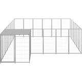  Pasji boks srebrn 12,1 m² jeklo, (20798957) | Shoptok.si