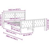  Konstrukcija postelje z vzglavjem Temno siva 140 x 190 cm, (5000084304) | Shoptok.si