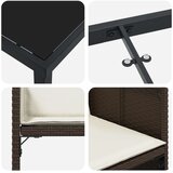 vidaXL 5-delni set vrtnarskih jedilnih stolov z blazinami Rjav Poli ratan | Shoptok.si
