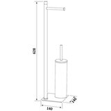 Gedy stojeća wc četka sa držačem za toalet papir trilly mat crna | Eponuda.com