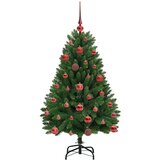 vidaXL Umestno božično drevo z LED lučmi Zelena 120 cm PVC in kovina | Shoptok.si