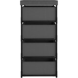  Stalak za pohranu s 4 košare od tkanine čelični sivi | shoptok.hr