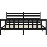 vidaXL okvir za krevet s uzglavljem crni 200 x 200 cm od masivnog drva | shoptok.hr