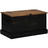 vidaXL Skrinja za shranjevanje HALDEN črna 91x48x47cm Masivni les, bor | Shoptok.si