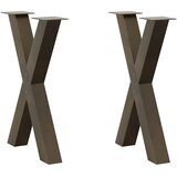  Noge za blagovaonski stol u obliku slova X, 2 kom, prirodni čelik, 60 x (72-73) cm, čelik | shoptok.hr