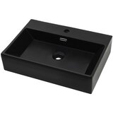 Maison Chic Umivalnik - Kopalna umivalnik - Lavabo z odprtino za pipo črna keramika 60,5x42,5x14,5 cm, (21684722) Cene