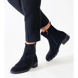 Gemre Zahra black high platform ankle boots in eco-suede | Shoptok.si