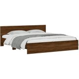  Okvir za krevet s uzglavljem boja smeđeg hrasta 200x200cm | shoptok.hr