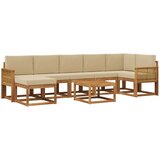 vidaXL Zunanja garnitura za sedenje 8 pcs Naravna in bež Poliester, (5000280675) | Shoptok.si