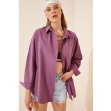  Women's Dark Lilac Oversize Long Basic Shirt Cijene