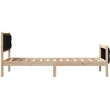  Krevetna konstrukcija Crna 80 x 200 cm Čvrsto borovo drvo | Eponuda.ba