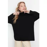 Trendyol Black Wide Fit Basic Knitwear Sweater