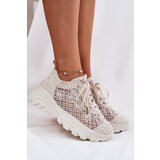 Boto Women's Sneakers With Crocheted Upper Beige Jelhiris | Shoptok.si