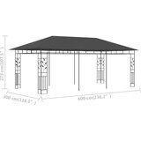  Sjenica s mrežom protiv komaraca 6 x 3 x 2,73 m antracit | shoptok.hr