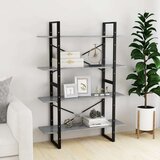 vidaXL Knjižna omara 4-nadstropna betonsko siva 100x30x140 cm | Shoptok.si