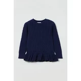 OVS Dječji pamučni pulover boja: tamno plava