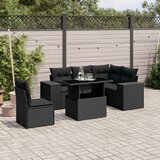 vidaXL 6-dijelni set vrtnih sofa s jastucima crni od poliratana | shoptok.hr