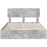  Postelja s shranjevanjem z vzglavjem Betonsko siva 150 x 200 cm, (5000106350) | Shoptok.si