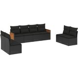 Maison Chic Seti vrtnega pohištva - Vrtna garnitura - Vrtni pohištvo set 8-delna z blazinami črn poli ratan, (21798905) | Shoptok.si
