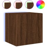 Maison Chic Stenska TV omarica - TV stojalo - Televizijska omarica z LED lučkami rjavi hrast 40,5x35x40 cm, (21700181) Cene