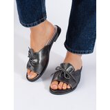 Shelvt Silver shiny women's flip flops | Shoptok.si