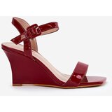 Boto Lacquered Women's Wedge Sandals Bordeaux Vliraya | ePonuda.com