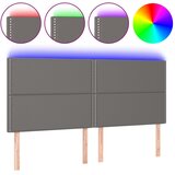 Maison Chic led posteljno vzglavje - vzglavna omarica - nočna omarica sivo 160x5x118/128 cm umetno usnje, (21711119) | Shoptok.si