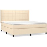 vidaXL Krevet s oprugama i madracem krem 160x200 cm od tkanine | shoptok.hr