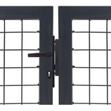 vidaXL Vrtna vrata s stebrički jeklo 350x120 cm antracitna | Shoptok.si