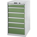 LISTA Modulni sistem za delovne mize, spodnja omarica, višina 1000 mm, 6 predalov, encijan modra | Shoptok.si