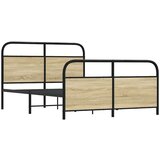 vidaXL Metalni okvir kreveta bez madraca boja hrasta sonome 140x200 cm | shoptok.hr