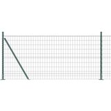 vidaXL Ogrodje s stebri Zelena 1 x 10 m Jeklo, (5000097582) | Shoptok.si