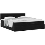 vidaXL Otomanski posteljni okvir z vzmetnico črn 180x200cm žamet | Shoptok.si