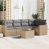  6-dijelni set vrtnih sofa s jastucima bež od poliratana | shoptok.hr