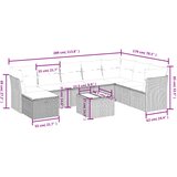  9-dijelni set vrtnih sofa od poliratana s jastucima svjetlosivi | shoptok.hr