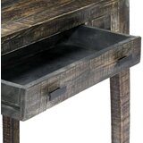  Pisalna miza črna 110x50x75 cm trden mangov les | Shoptok.si