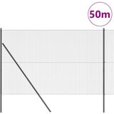 vidaXL zavarena žičana ograda s 13 postova Siva 1.5x50 m Čelik | shoptok.hr