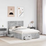  Krevetna konstrukcija s ladicama Betonski sivi 120 x 200 cm | shoptok.hr