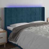  LED uzglavlje tamnoplavo 163x16x118/128 cm baršunasto | shoptok.hr
