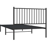  Metalni okvir za krevet s uzglavljem crni 100x200 cm | shoptok.hr