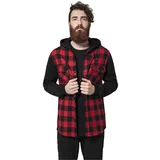 Urban Classics Hooded Checked Flanell Sweat Sleeve Shir blk/red/bl