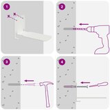  Lebdeća polica s policom Zidne 4 pcs Bijeli 6 x 10 8 x 6 6 cm - Bijeli 4 | shoptok.hr