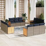  Vrtni set s jastucima, 12 dijelova, sivi poliratan | shoptok.hr