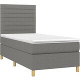 Okvir kreveta s oprugama i madrac tamnosivi 80x200cm od tkanine | shoptok.hr