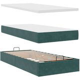 vidaXL Okvir kreveta s madracima tamnozeleni 90x200cm baršunasti | shoptok.hr