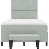 Box Spring Krevet s Madracem i Klupom Svjetlosiva 120x200 cm Velvet | shoptok.hr