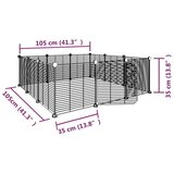  Kavez za ljubimce s 12 panela i vratima crni 35 x 35 cm čelični | shoptok.hr